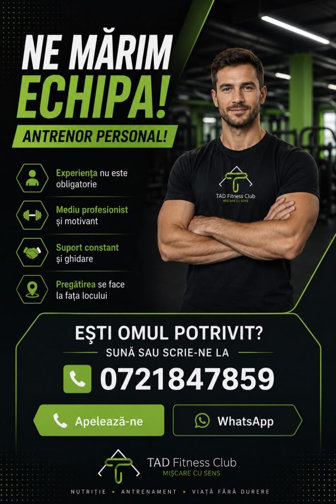 TAD Fitness Craiova isi mareste echipa de antrenori personali